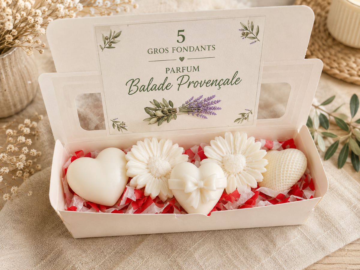 5 gros fondants parfumés Balade Provençale en cire de soja -Fabrication artisales