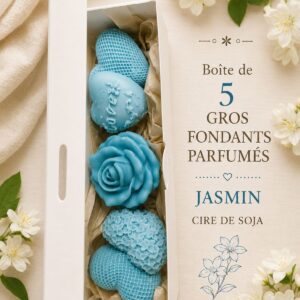 5 gros fondants parfumés Jasmin – Cire de soja