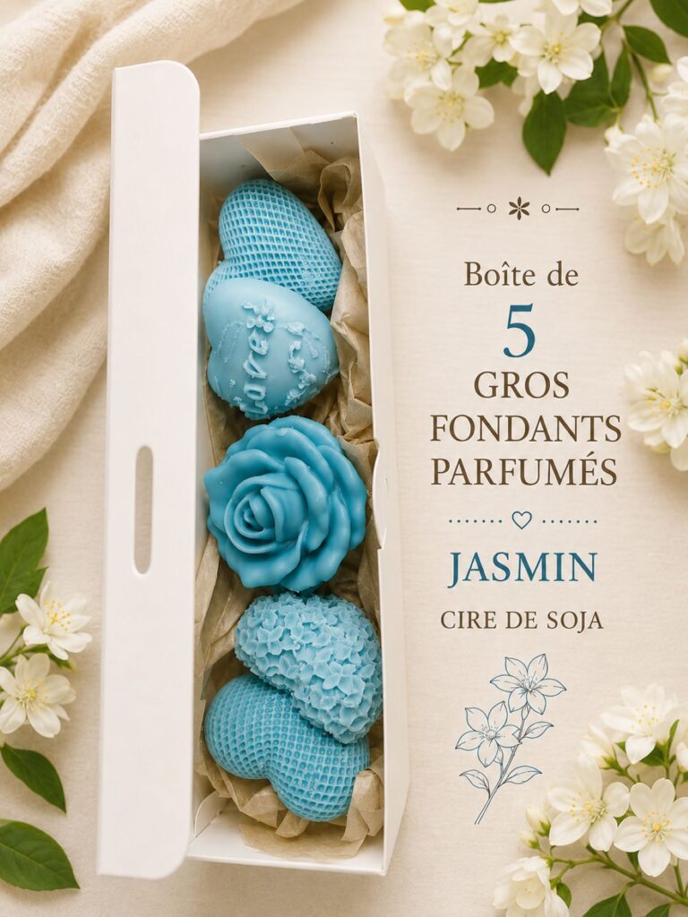 5 gros fondants parfumés Jasmin en cire de soja artisanale
